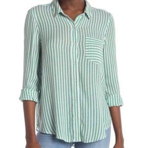 3 for $15 Abound Green/White Striped Button Down